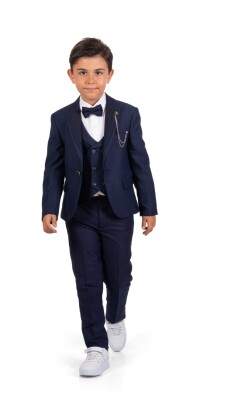 Wholesale Boys Jacket, Shirt and Pants Set 11-14Y Messy 1037-5802 Navy 