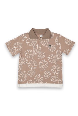Wholesale Boys Patterned T-Shirt 10-13Y Tuffy 1099-8152 Brown
