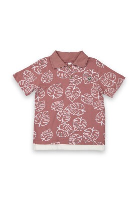 Wholesale Boys Patterned T-Shirt 10-13Y Tuffy 1099-8152 Tile Red 
