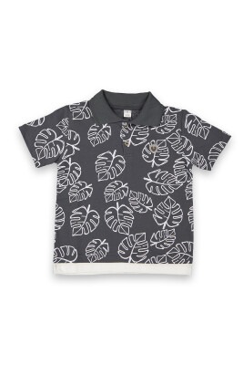 Wholesale Boys Patterned T-Shirt 10-13Y Tuffy 1099-8152 Anthracite Color