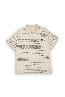 Wholesale Boys Patterned T-Shirt 10-13Y Tuffy 1099-8159 Beige