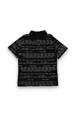 Wholesale Boys Patterned T-Shirt 10-13Y Tuffy 1099-8159 Black