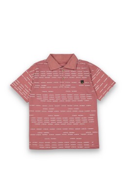 Wholesale Boys Patterned T-Shirt 10-13Y Tuffy 1099-8159 Tile Red 