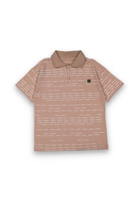 Wholesale Boys Patterned T-Shirt 10-13Y Tuffy 1099-8159 Brown