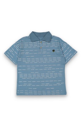 Wholesale Boys Patterned T-Shirt 10-13Y Tuffy 1099-8159 Indigo