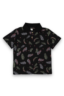 Wholesale Boys Patterned T-Shirt 10-13Y Tuffy 1099-8160 Black