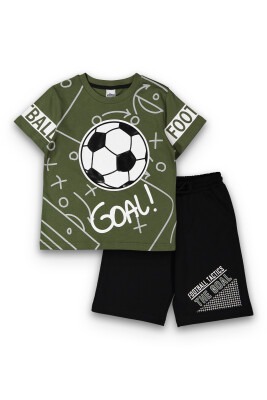 Wholesale Boys Patterned T-Shirt and Shorts Set 8-14Y Elnino 1025-22163 - Elnino (1)