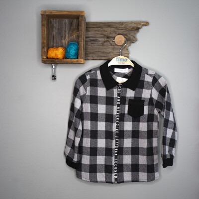 Wholesale Boys Plaid Shirt 2-5Y Timo 1018-T3EDÜ014238252 - Timo