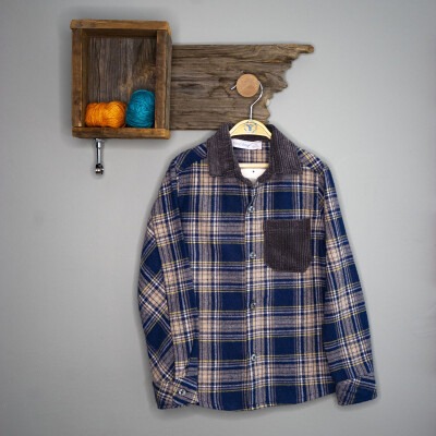 Wholesale Boys Plaid Shirt 2-5Y Timo 1018-T3EDÜ014239292 Beige