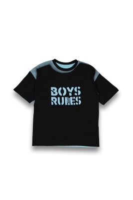 Wholesale Boys Printed T-shirt 6-9Y Tuffy 1099-8104 Turquoise