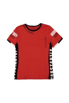 Wholesale Boys Printed T-shirt 9-12Y Divonette 1023-7500-4 Red
