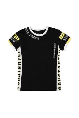 Wholesale Boys Printed T-shirt 9-12Y Divonette 1023-7500-4 Black