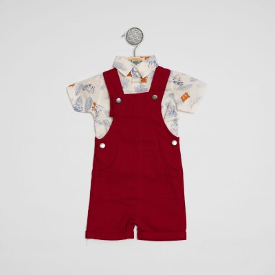  Wholesale Boys Romper Set With Shirt 2-5Y Timo 1018-TEDT012231492 Red
