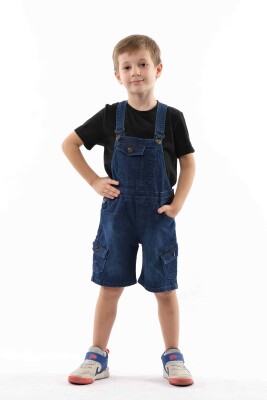 Wholesale Boys Shorts Denim Overalls (T-shirt Not Included) 2-5Y Varol Kids 1073-8015 - Varol Kids (1)