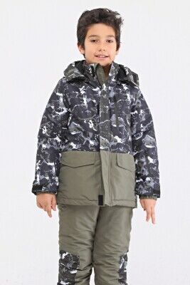 Wholesale Boys Ski Sets Coat and Pants 6-14Y Benitto Kids 2007-51263 Khaki