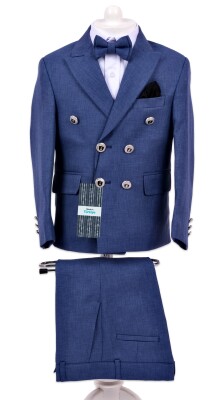 Wholesale Boys Suit Set with Jacket Pants Shirt 3-7Y Terry 1036-5687 Indigo