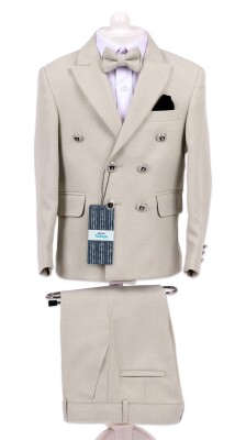 Wholesale Boys Suit Set with Jacket Pants Shirt 3-7Y Terry 1036-5687 Cream