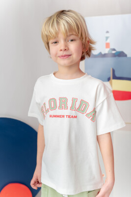 Wholesale Boys T-shirt 1-14Y Zeyland 1070-251Z3SRP56 Ecru