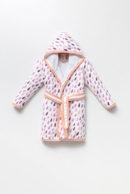 Wholesale Childrens Bathrobe 1-4Y Ramel Kids 1072-497 Salmon Color 