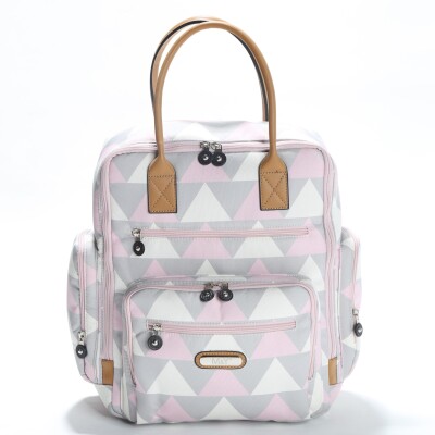 Wholesale Diaper Bag Baby Care 0-12M My Collection 1082-6720 Grey-Pink