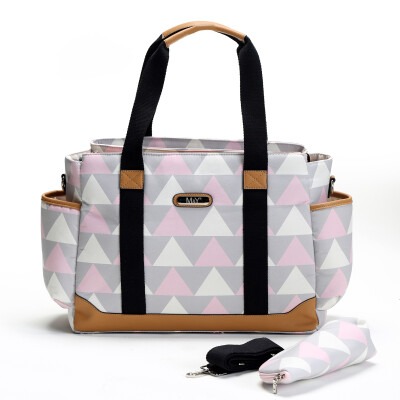 Wholesale Diaper Bag Baby Care 0-12M My Collection 1082-6740 Grey-Pink