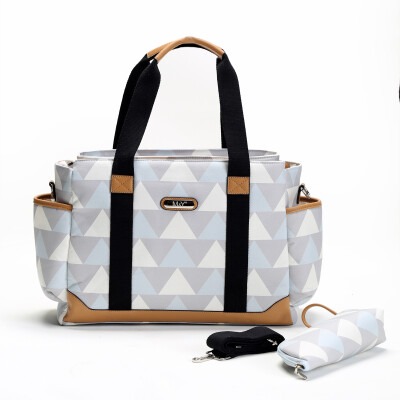Wholesale Diaper Bag Baby Care 0-12M My Collection 1082-6740 Grey-Blue