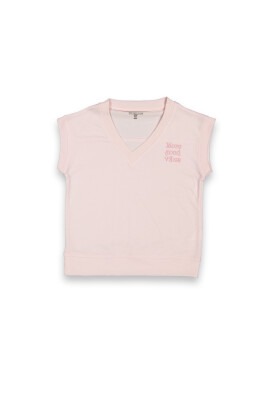 Wholesale Girl Sweater with Embroidered 5-8Y Divonette 1023-2025-3 Pink