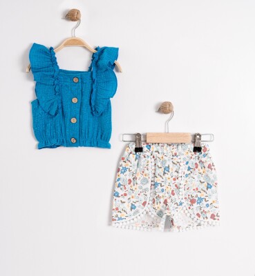 Wholesale Girls 2-Piece Blouse and Shorts Set 2-5Y Tofigo 2013-7346 - Tofigo