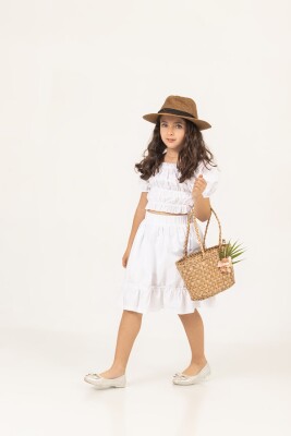 Wholesale Girls 2-Piece Blouse and Skirt Set 7-10Y Büşra Bebe 1016-24144 - Büşra Bebe