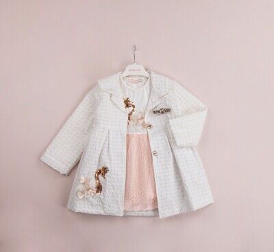 Wholesale Girls 2-Piece Coat and Dress Set 1-4Y BabyRose 1002-4018 Salmon Color 