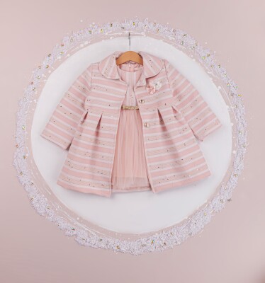 Wholesale Girls 2-Piece Coat and Dress Set 2-5Y BabyRose 1002-4228 Blanced Almond
