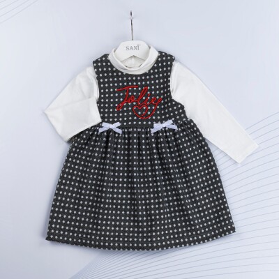 Wholesale Girls 2-Piece Dress and Long Sleeve T-shirt Set 2-5Y Sani 1068-9905 - 1