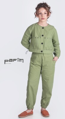 Wholesale Girls 2-Piece Pants Set 11-14Y Pafim 2041-2025Y1060 Green