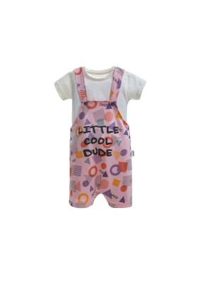 Wholesale Girls 2-Piece Rompers And T-Shirt Set 2-6Y Wogi 1030-WG-2402 Pink