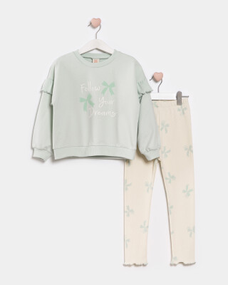 Wholesale Girls 2-Piece Set With Pants 2-5Y Bupper Kids 1053-25111 Mint Green 