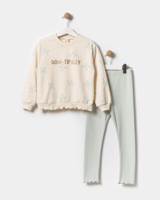 Wholesale Girls 2-Piece Set With Pants 2-5Y Bupper Kids 1053-25112 Mint Green 