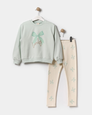 Wholesale Girls 2-Piece Set With Pants 2-5Y Bupper Kids 1053-25114 Mint Green 
