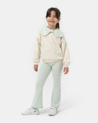 Wholesale Girls 2-Piece Set With Pants 4-7Y Bupper Kids 1053-25115 Mint Green 