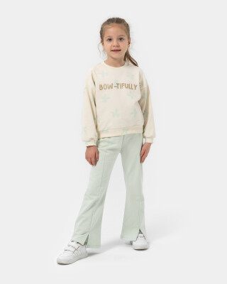 Wholesale Girls 2-Piece Set With Pants 4-7Y Bupper Kids 1053-25119 Mint Green 