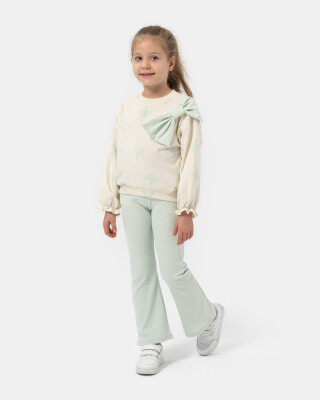 Wholesale Girls 2-Piece Set With Pants 4-7Y Bupper Kids 1053-25120 Mint Green 