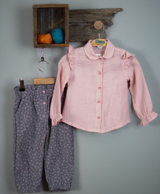 Wholesale Girls 2-Piece Shirt and Pants Set 6-9Y Timo 1018-T3KDT204236133 - Timo (1)