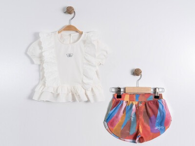 Wholesale Girls 2-Piece Shirt and Shorts Set 2-5Y Tofigo 2013-7352 Orange