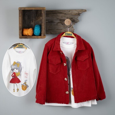 Wholesale Girls 2-Piece Shirt and T-Shirt Set 2-5Y Timo 1018-T3KDT014237362 - Timo (1)