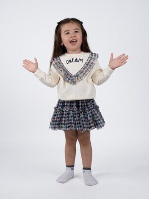 Wholesale Girls 2-Piece Skirt and Sweat 1-5Y Serkon Baby&Kids 1084-M0588 Yellow