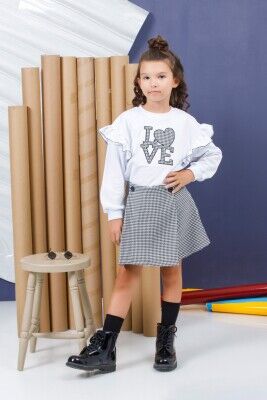 Wholesale Girls 2-Piece Skirt and Sweatshirt Set 5-9Y DMB Boys&Girls 1081-9673 White
