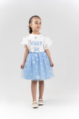 Wholesale Girls 2-Piece Skirt and T-shirt Set 3-6Y Eray Kids 1044-13249 Blue