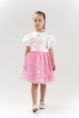 Wholesale Girls 2-Piece Skirt and T-shirt Set 3-6Y Eray Kids 1044-13249 Pink