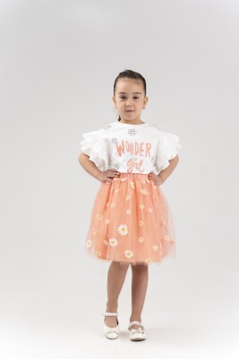 Wholesale Girls 2-Piece Skirt and T-shirt Set 3-6Y Eray Kids 1044-13249 Salmon Color 