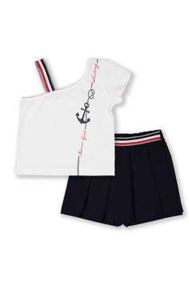 Wholesale Girls 2-Piece Skort and T-shirt 3-6Y Elnino 1025-22201 Navy 