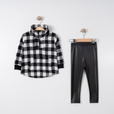 Wholesale Girls 2-Piece Sweatshirt and Faux Leather Leggings Set 2-5Y Tofigo 2013-9106 - Tofigo